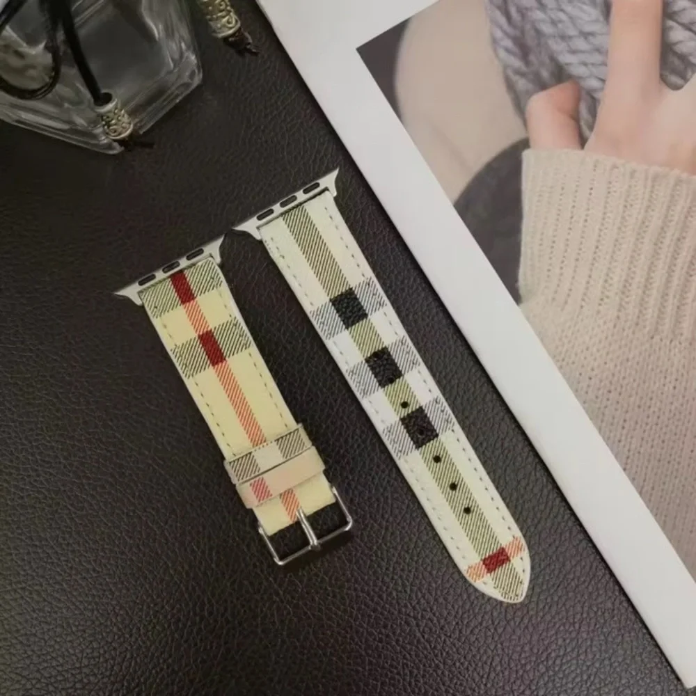 Leather Plaid Apple Watch Band 38/40/41/42/44 - Picture 13 of 16